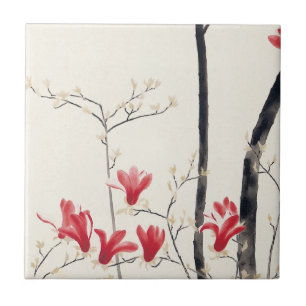 Carreau Arbre de Magnolia par Kobayashi Kokei, Nature Vint