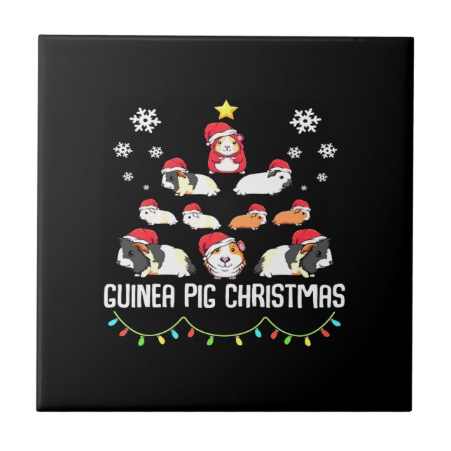 Carreau Arbre de Noël de cochon de Guinée | Amusant Guinée (Devant)