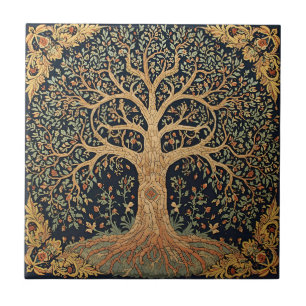 Carreau Arbre de vie de William Morris Vintage Préraphaéli