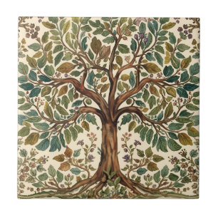 Carreau Arbre de vie de William Morris Vintage Préraphaéli