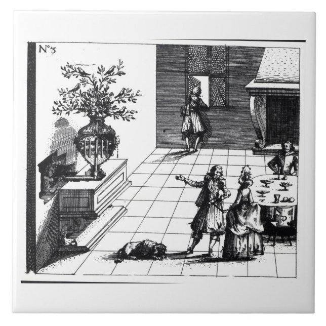 Carreau Arbre musical de chanson d'oiseau, c.1670 édité (Devant)