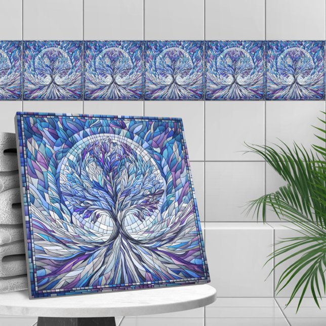 Carreau Arbre pourpre de la tranquillité Art mosaïque (Créateur téléchargé)