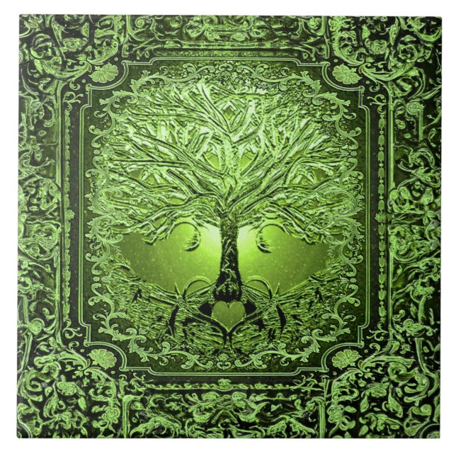 Carreau Arbre vert de la vie Ancien Rustique (Devant)