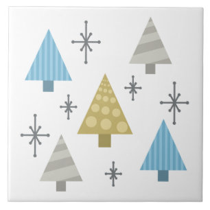 Carreau Arbres de Noël rétro des années 50