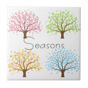 Carreau Arbres d'hiver d'automne d'été de ressort