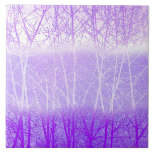 Carreau Arbres gelés de mélèze dans Lilac Lavender