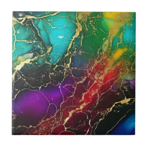 Carreau Arc-en-ciel couleurs Encre d'alcool Fourre-tout