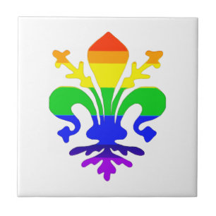 Carreau Arc-en-ciel stylisé Fleur de Lis