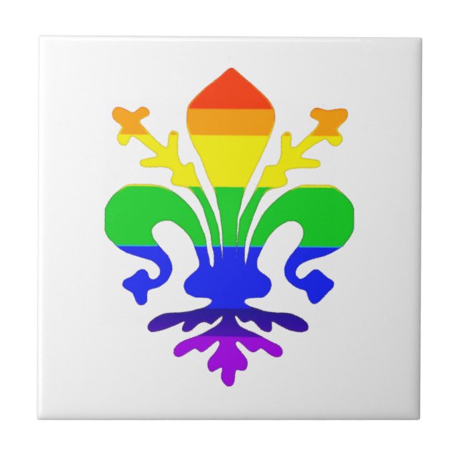 Carreau Arc-en-ciel stylisé Fleur de Lis (Devant)
