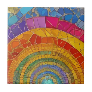 Carreau Arche arc-en-ciel colorée Art mosaïque