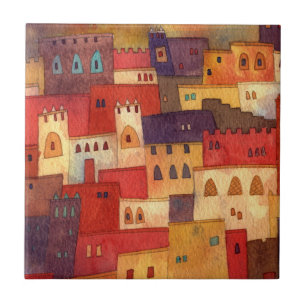 Carreau Architecture d'aquarelle Maroc