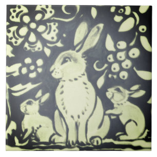 Carreau Ardoise Gris Vert lapin Floral Forêt Nature