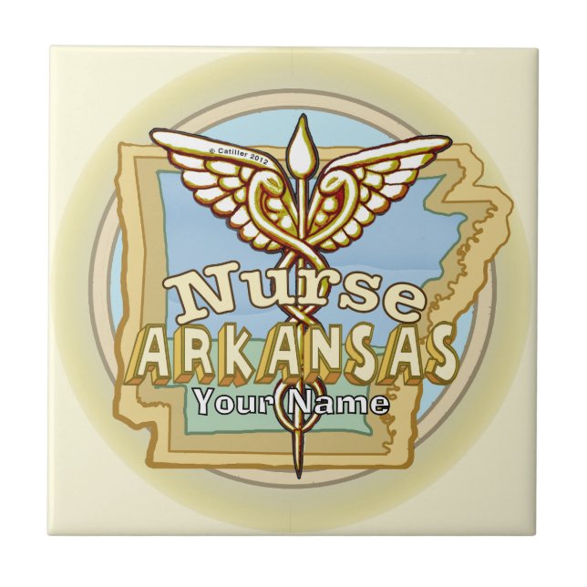 Carreau Arkansas Nurse Caduceus  tile  (Devant)