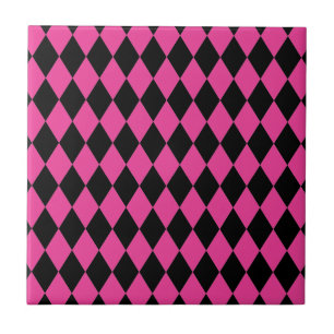Carreau Arlequin Hot Rose et Noir