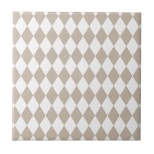 Carreau Arlequin Tan et Blanc