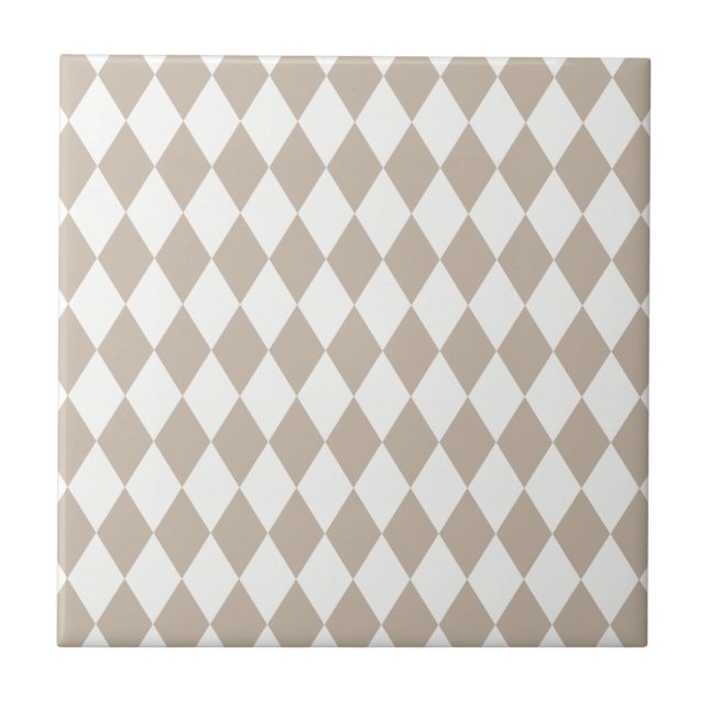 Carreau Arlequin Tan et Blanc (Devant)