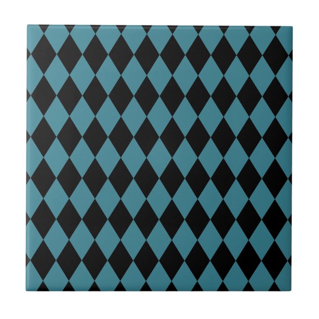 Carreau Arlequin Turquoise et noir (Devant)