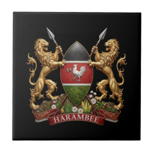 Carreau Armoiries du Kenya symbole emblème drapeau du pays