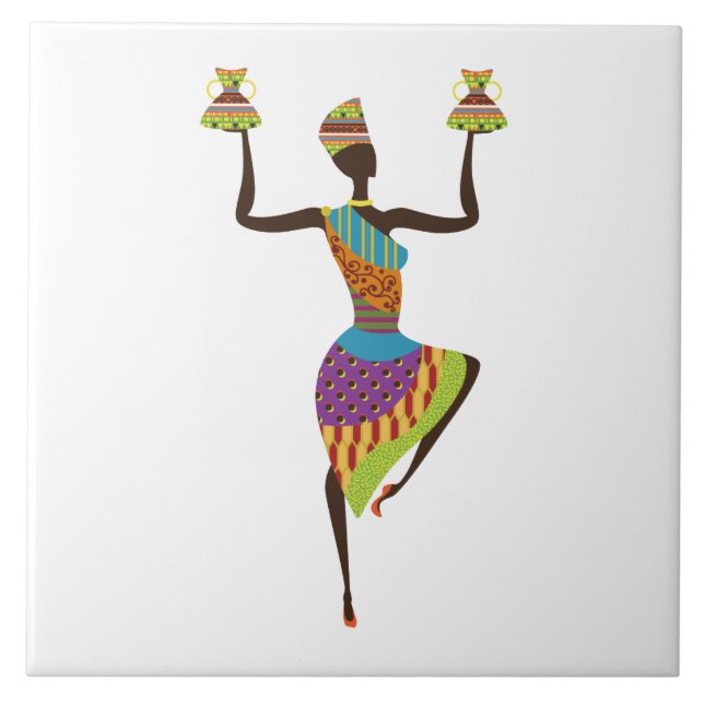 Carreau Arrière - plan africaine illustrée (Devant)