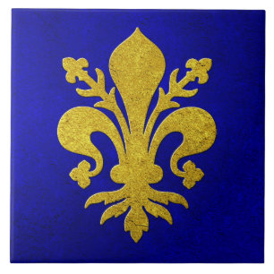 Carreau Arrière - plan bleu fleur de lis or