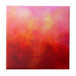 Carreau Arrière - plan d'aquarelle rouge profond orange ja