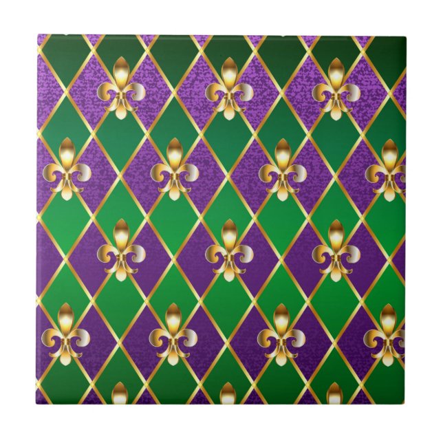Carreau Arrière - plan de bijoux Mardi Gras (Devant)