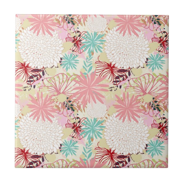 Carreau arrière - plan floral 4 (Devant)