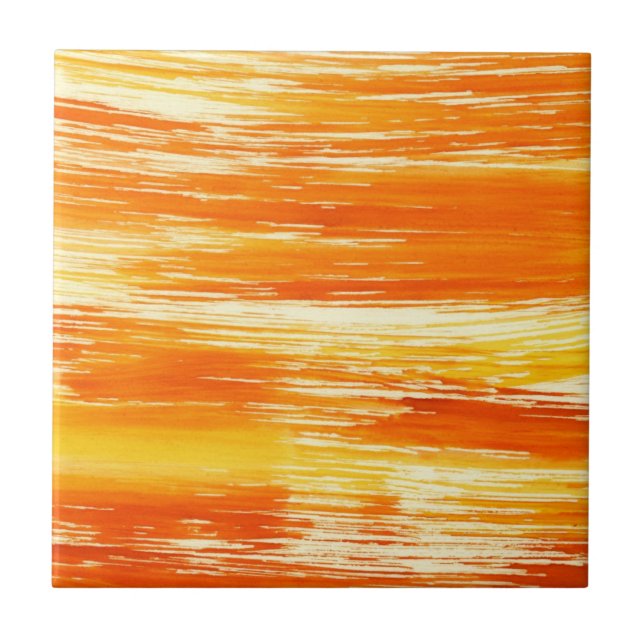 Carreau Arrière - plan jaune abstrait d'aquarelle (Devant)