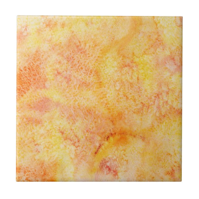 Carreau Arrière - plan orange d'aquarelle (Devant)