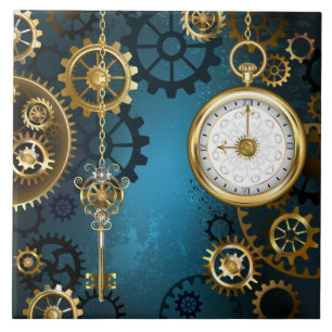 Carreau Arrière - plan turquoise à vapeur avec engrenages