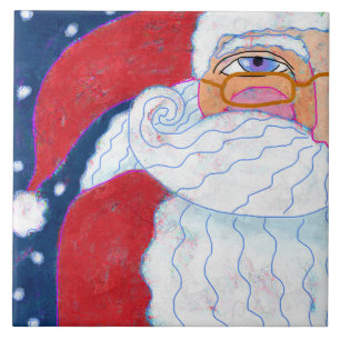 Carreau Art Abstrait funky Père Noël