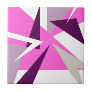 Carreau Art Abstrait Gris rose violet