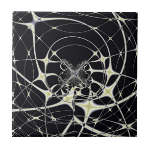 Carreau Art Abstrait Toile d'Araignée Dorée