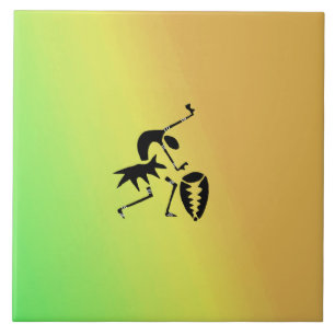 Carreau Art Africain, Coloré, Super Danseur Silhouette