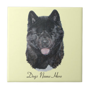 Carreau Art brindle noir japonais/américain de chien