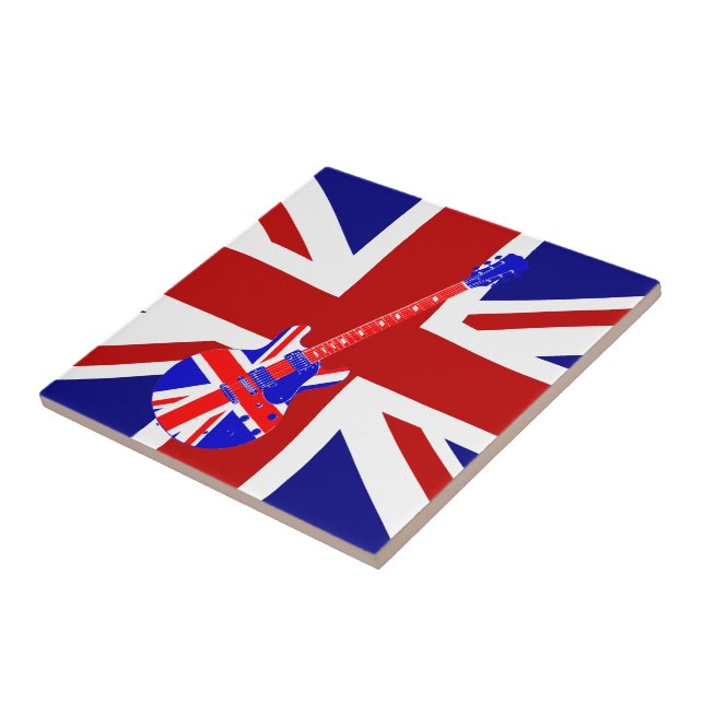 Carreau Art britannique 2 de guitare d'Union Jack (Côté)