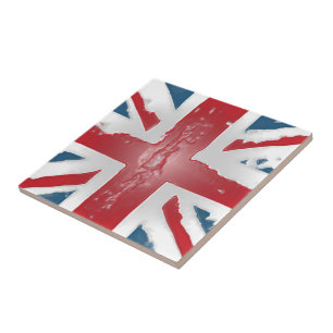 Carreau Art britannique de cire d'abrégé sur drapeau