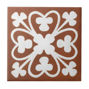 Carreau Art céramique irlandais Vintage Design Rouge