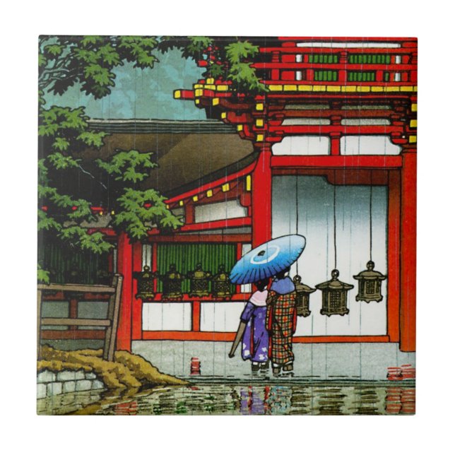 Carreau Art classique japonais oriental frais de pluie de (Devant)