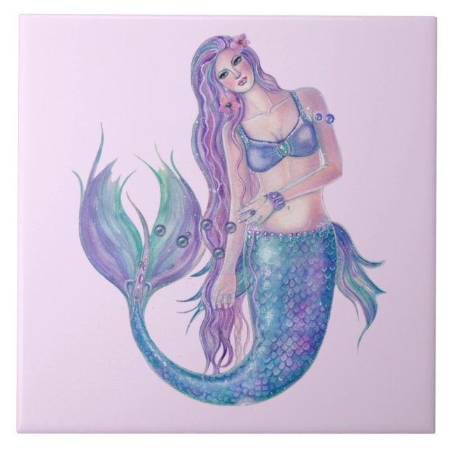 Carreau Art cristal de sirène par Renee Lavoie (Devant)