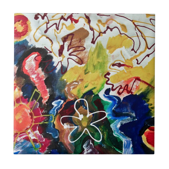 Carreau Art de Bohème Artsy et abstrait (Devant)