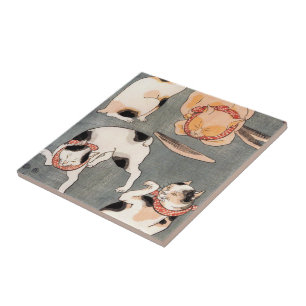 Carreau Art de chat japonais vintage