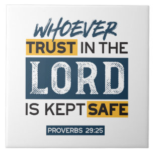 Carreau Art de citation biblique - Proverbes 29:25 Confian