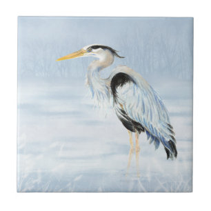 Carreau Art de faune d'oiseau de héron de grand bleu