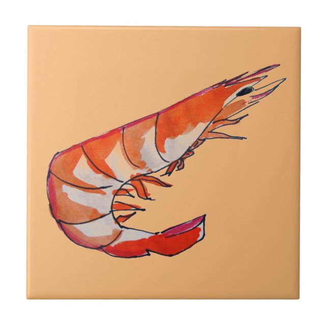 Carreau Art de kitsch de fruits de mer de crevette de (Devant)