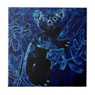 Carreau Art de la faune Koala Bear Blue