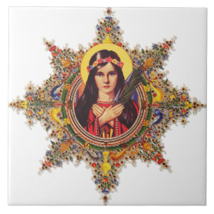 Carreau Art de la Vierge lumineuse Premium Sainte Philomèn