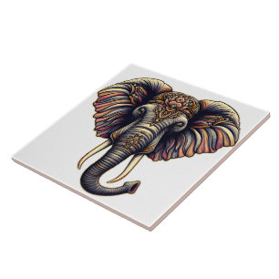 Carreau Art de l'éléphant de l'aube fleuri