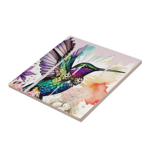 Carreau Art de l'oiseau à coup de pinceau