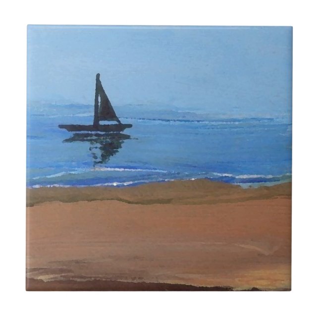 Carreau Art de plage d'océan de réflexions de navigation (Devant)